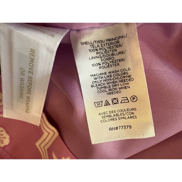 NWT Ann Taylor Pink Floral Geo Print Faux Wrap Midi Skirt Women’s Size 14 NEW - Picture 7 of 9